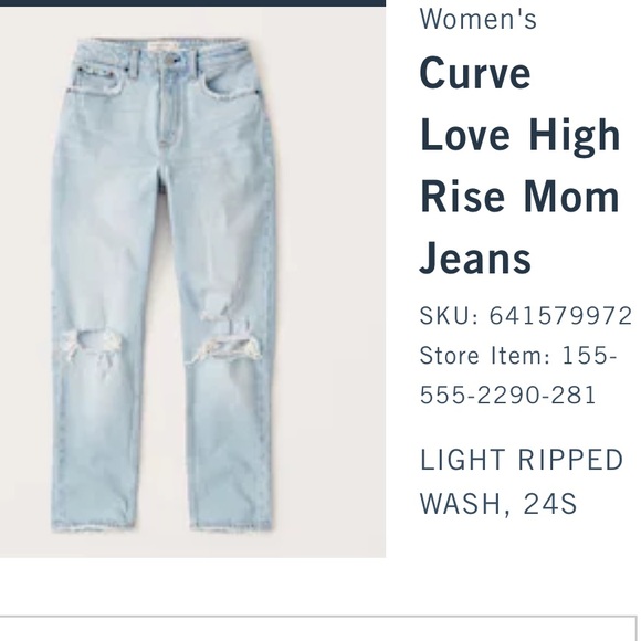Abercrombie&Fitch Curve Love High Rise Mom Jeans - Picture 5 of 5